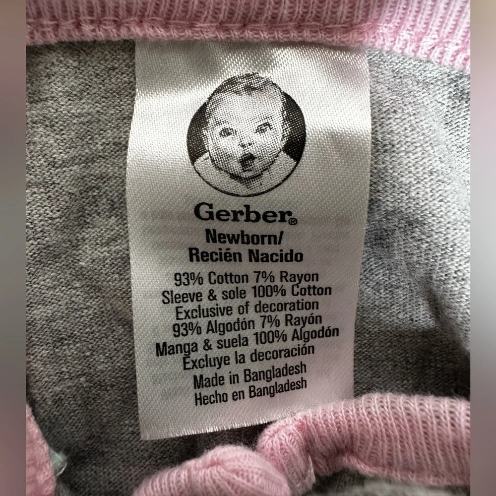 Bundle Cozy NB Cotton Gerber Carters Newborn Onesie in Pink Gray Teal Combos (5)